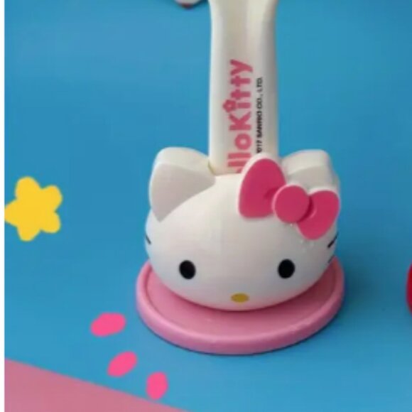 Hello Kitty Rice Spoon with Stand White Pink Sanrio NWT - Picture 4 of 4